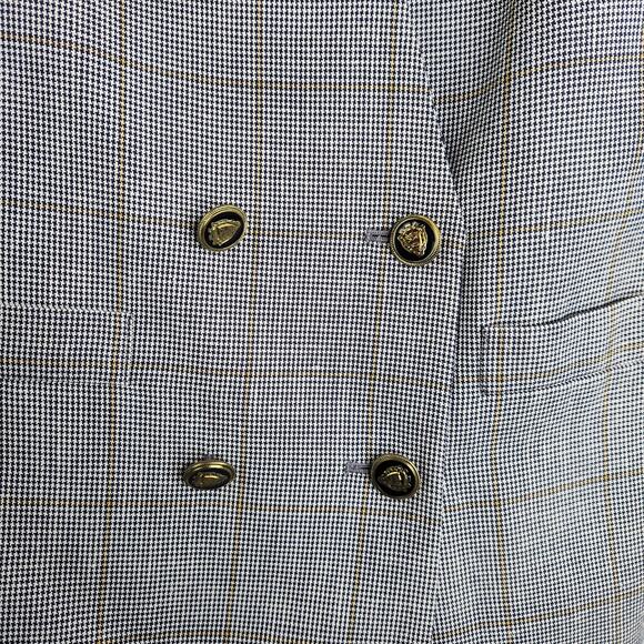 Vintage Stirling Cooper Glen Plaid Blazer Women's 10 Petite Gray Double Breasted - Picture 4 of 12